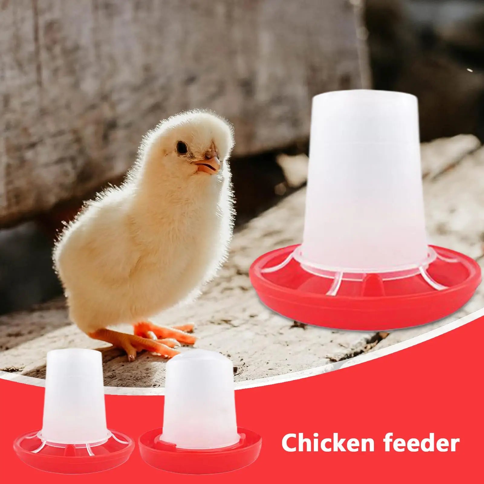 Chick Feeder Waterer Plastic Rotary Sleeve Design Automatic Feeding