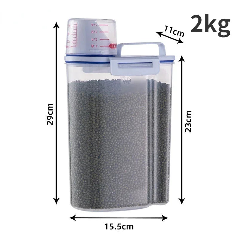Freshness Lock Tank Pet Food Storage Measuring Cup Stop Waste Zpaxo 2KG white