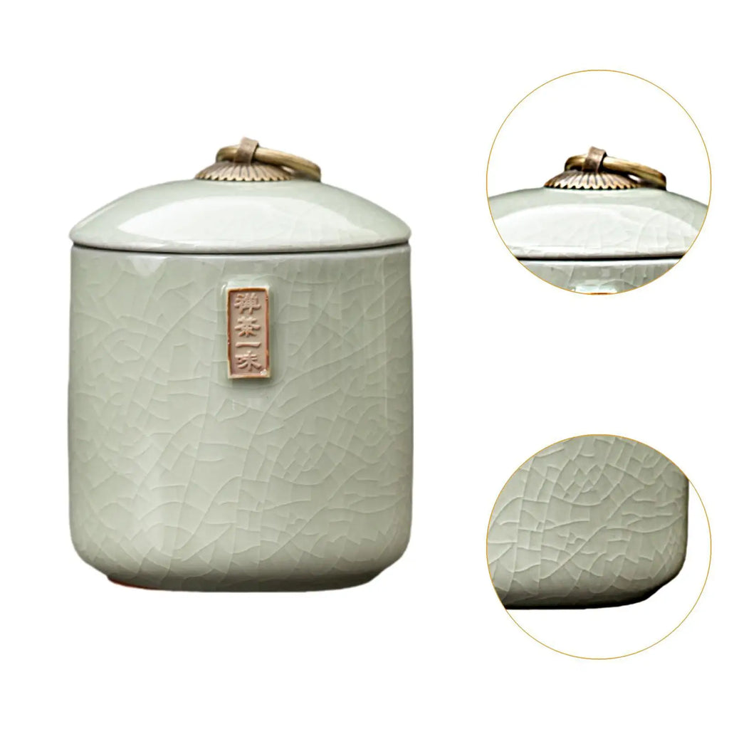 Ceramic Airtight Tea Canister – Dry Food & Coffee Storage Jar Ceramic Storage Canister Zpaxo