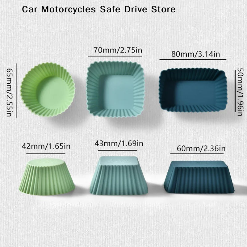 M12pcs Reusable Silicone Cupcake Baking Cups Non-stick Muffin Liners
