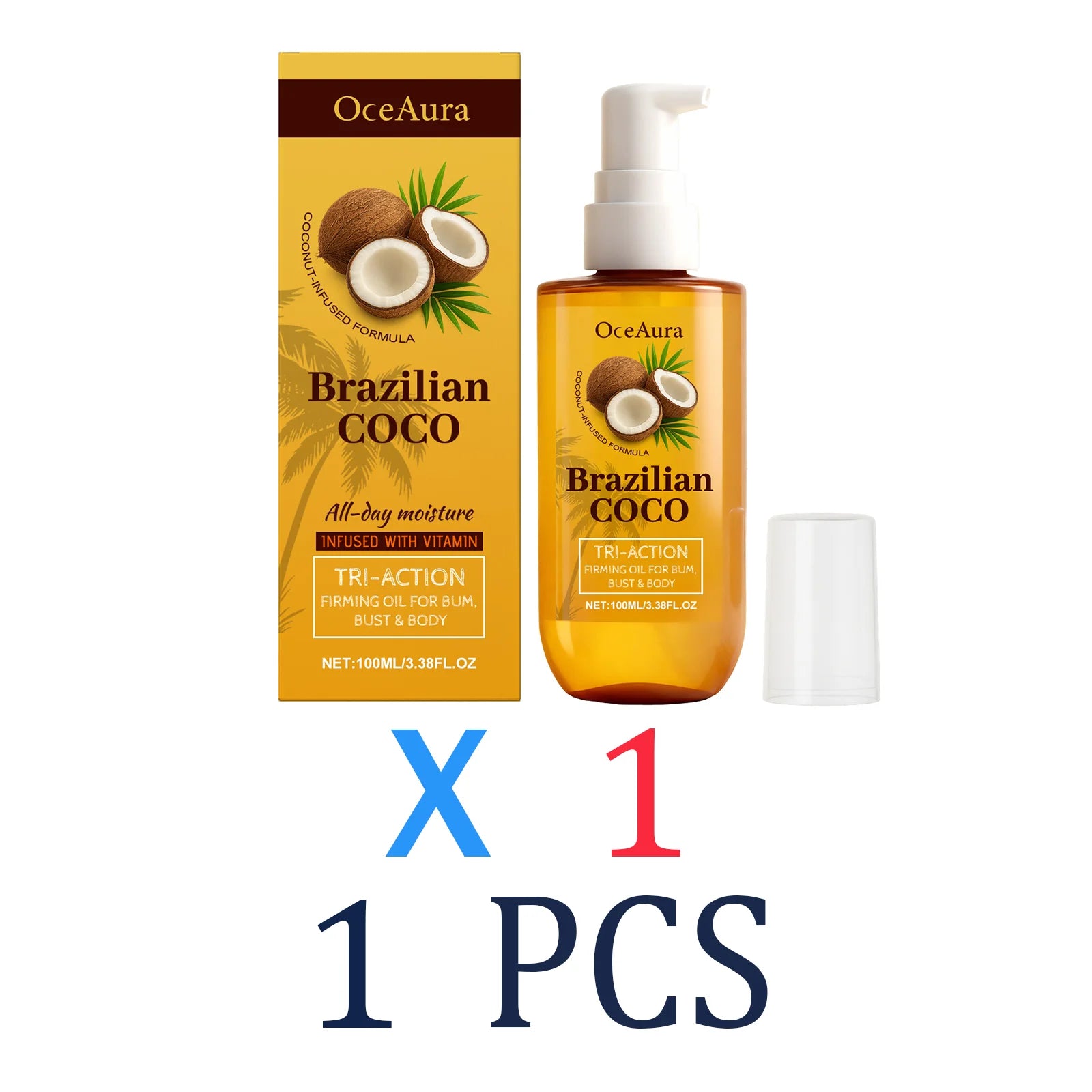 Coconut Body Oil Firming & Moisturizing Skin Care for Body Butt Chest Vitamin Enriched Dry Skin Remedy Nourishing Fast Absorbing Zpaxo 1 Pcs