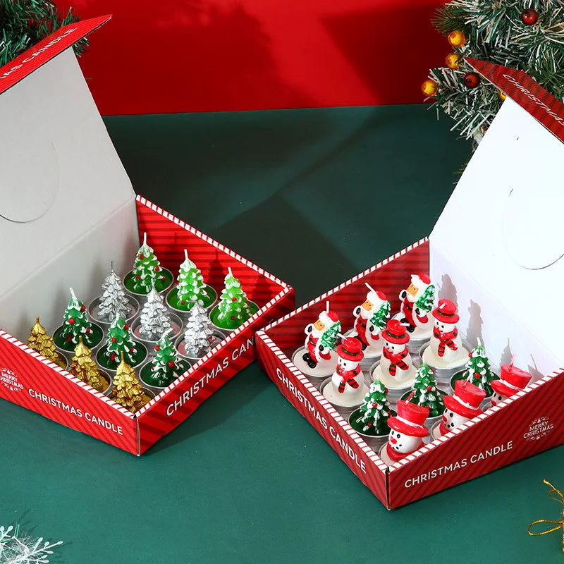 Christmas Mini Candle Set – 12 Festive Wax Figures