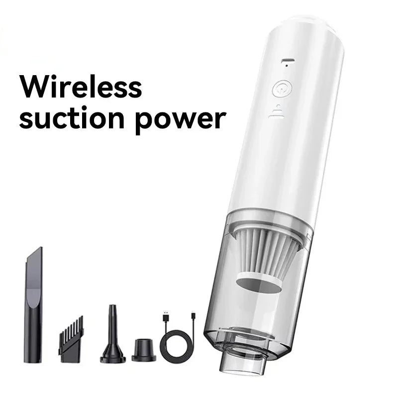 Portable Car Vacuum Cleaner Powerful Suction Cordless Electric Smart Zpaxo white