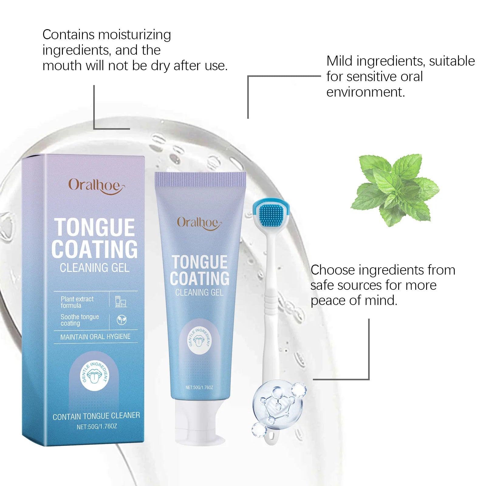 Tongue Cleaning Gel & Brush Set – Fresh Breath Oral Care Kit Tongue Cleaner Kit Zpaxo