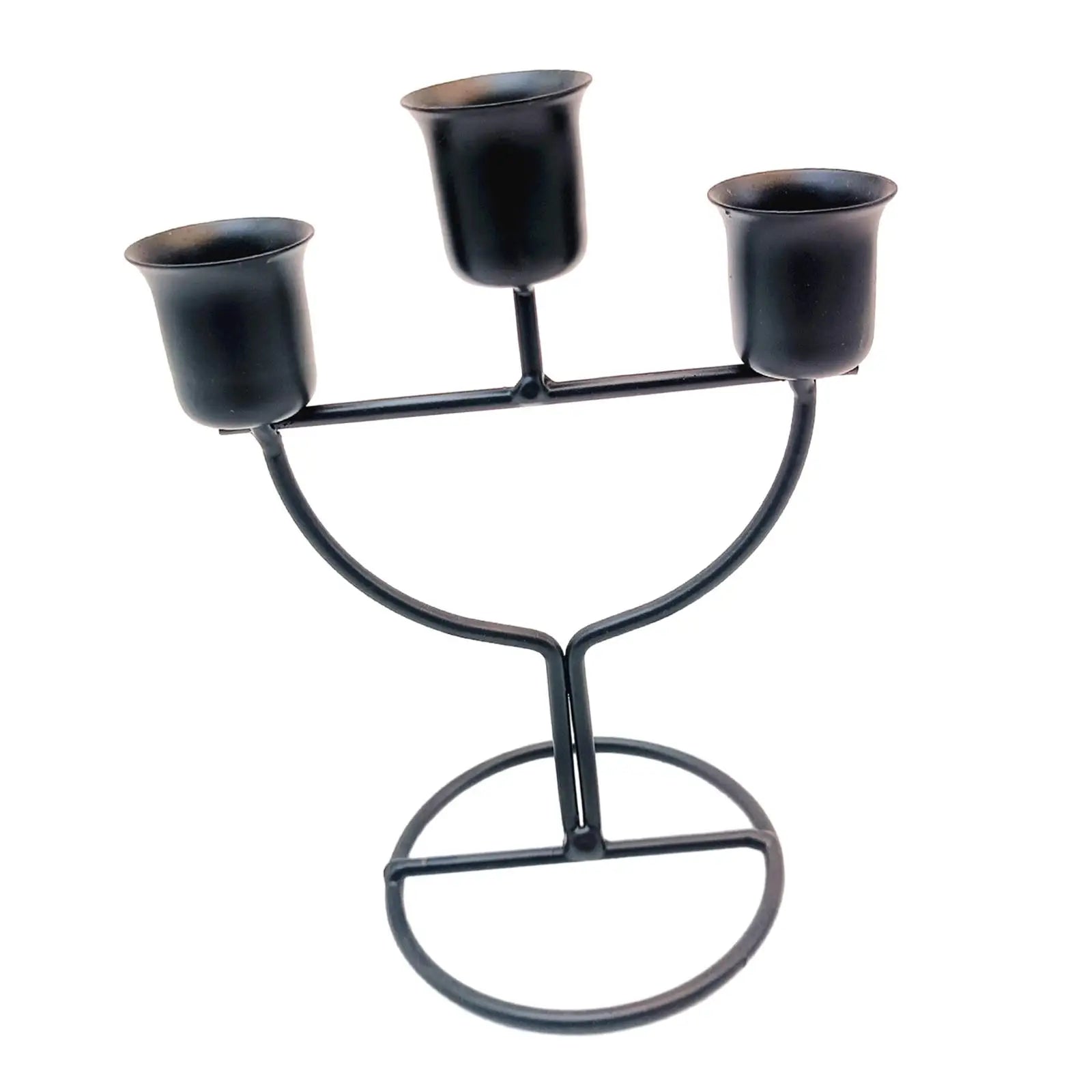 3-Arm Iron Candle Holder – Modern Candlestick Centerpiece Candle Holder Zpaxo Style C