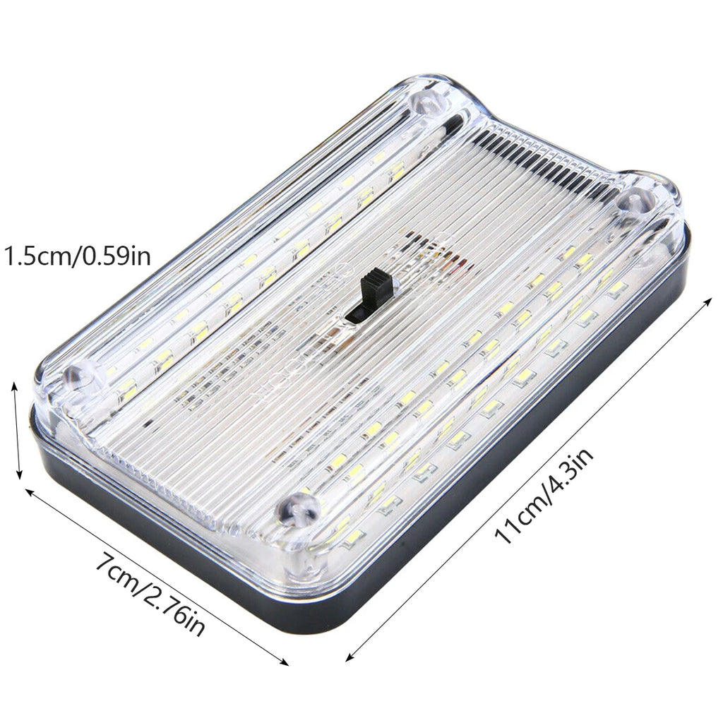 36 LED Car White Rectangular Lights 12V Vehicle Ceiling LED Lighting Lamp Auto Dome Reading Light with On/Off Switch Trunk Lamp Zpaxo