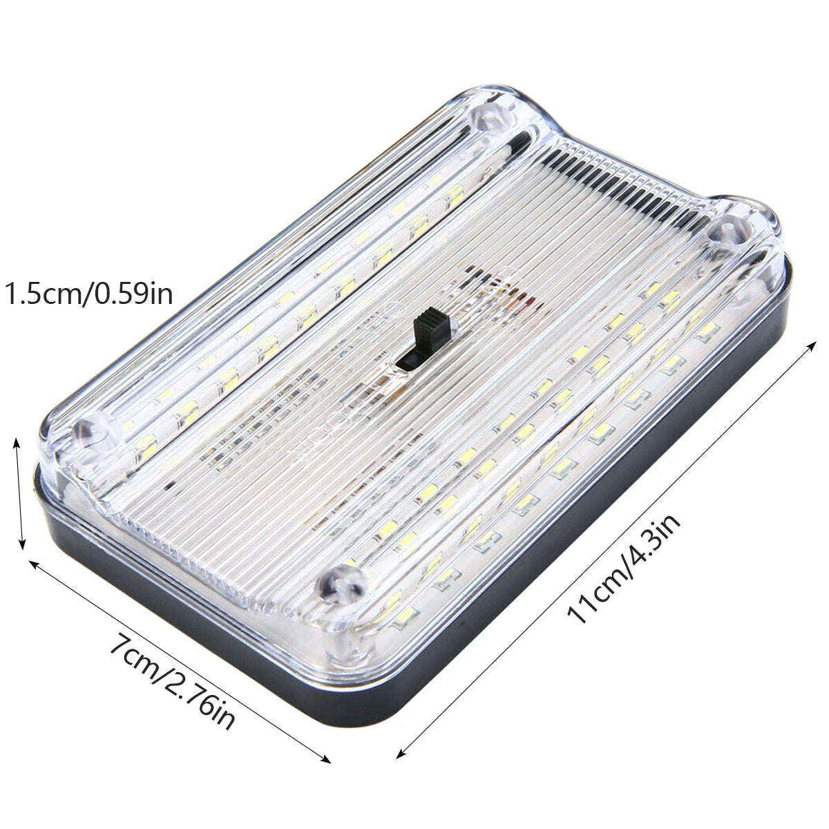 36 LED Car White Rectangular Lights 12V Vehicle Ceiling LED Lighting Lamp Auto Dome Reading Light with On/Off Switch Trunk Lamp Zpaxo