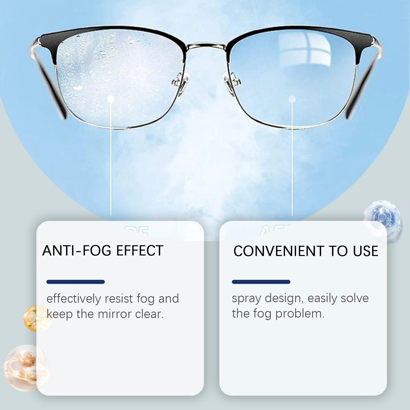 Anti-Fog Eyeglass Cleaning Spray | Clear Vision Lens Cleaner Lens Cleaning Spray Zpaxo