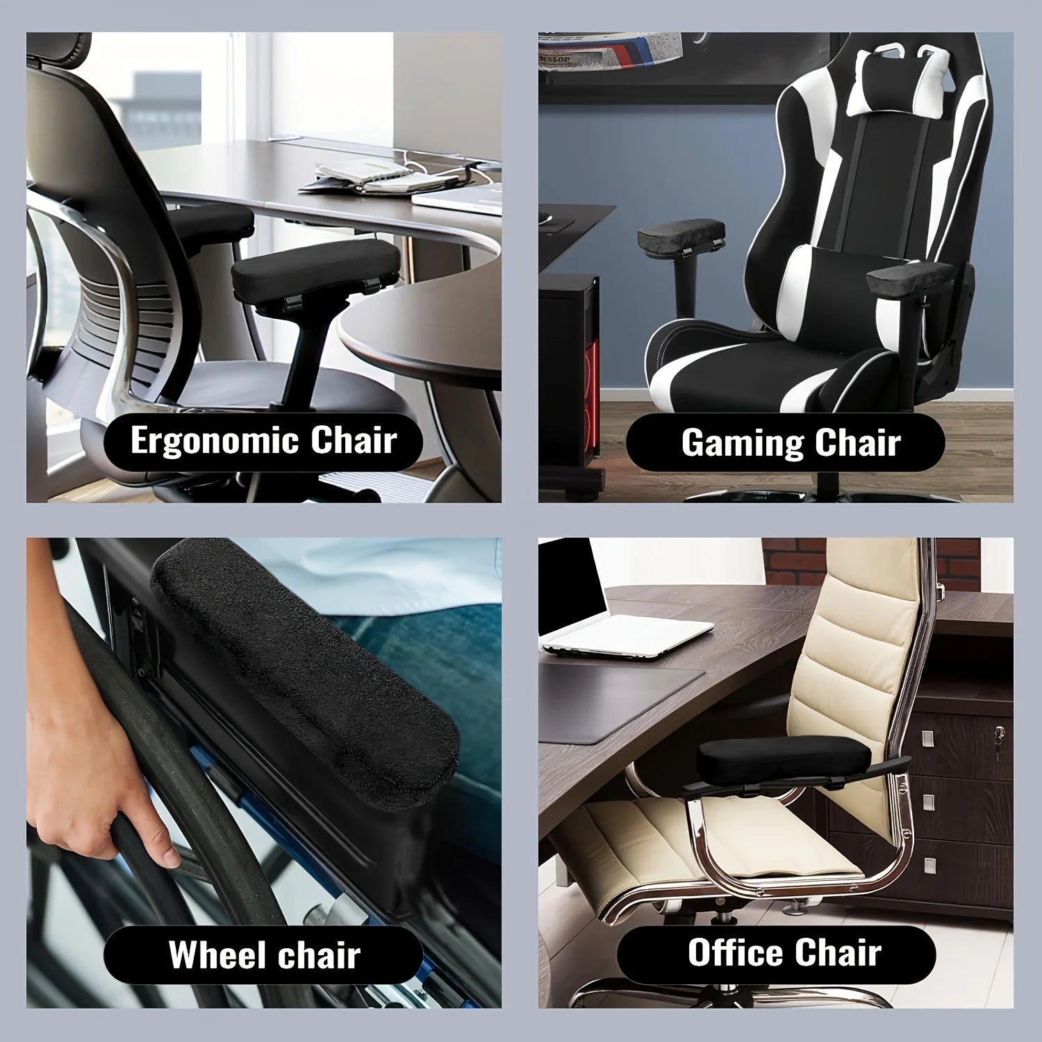 Thick Sponge Armrest Pads Comfortable Covers Office Chairs Soft