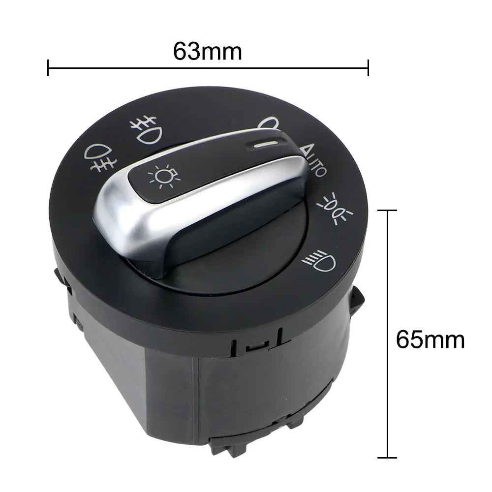 5ND941431B Chrome Auto Headlight Switch Golf Jetta MK5 MK6 GTI Passat