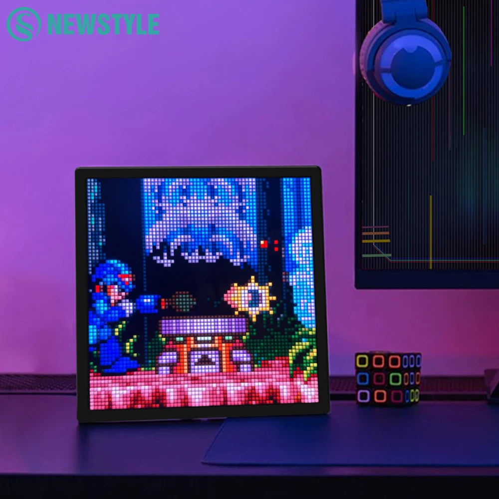 LED Pixel Matrix Bluetooth Smart Display 64x64 RGB Digital Lamp Panel DIY Art Display Gaming Anime Room Decor Frame APP Control Zpaxo