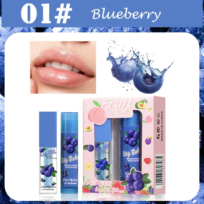 2-Pack Day and Night Set Light and Moisturizing Lip Balm Lip Gloss Moisturizing Hydrating Moisturizing Anti-Dry Crack Dry Skin Zpaxo 01