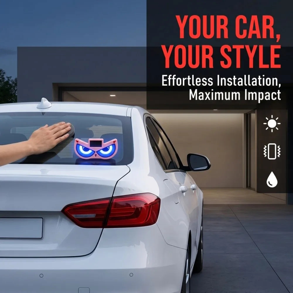 Car Accessories No Drill Solar Light Wireless Suction Cup Demon Eye Zpaxo