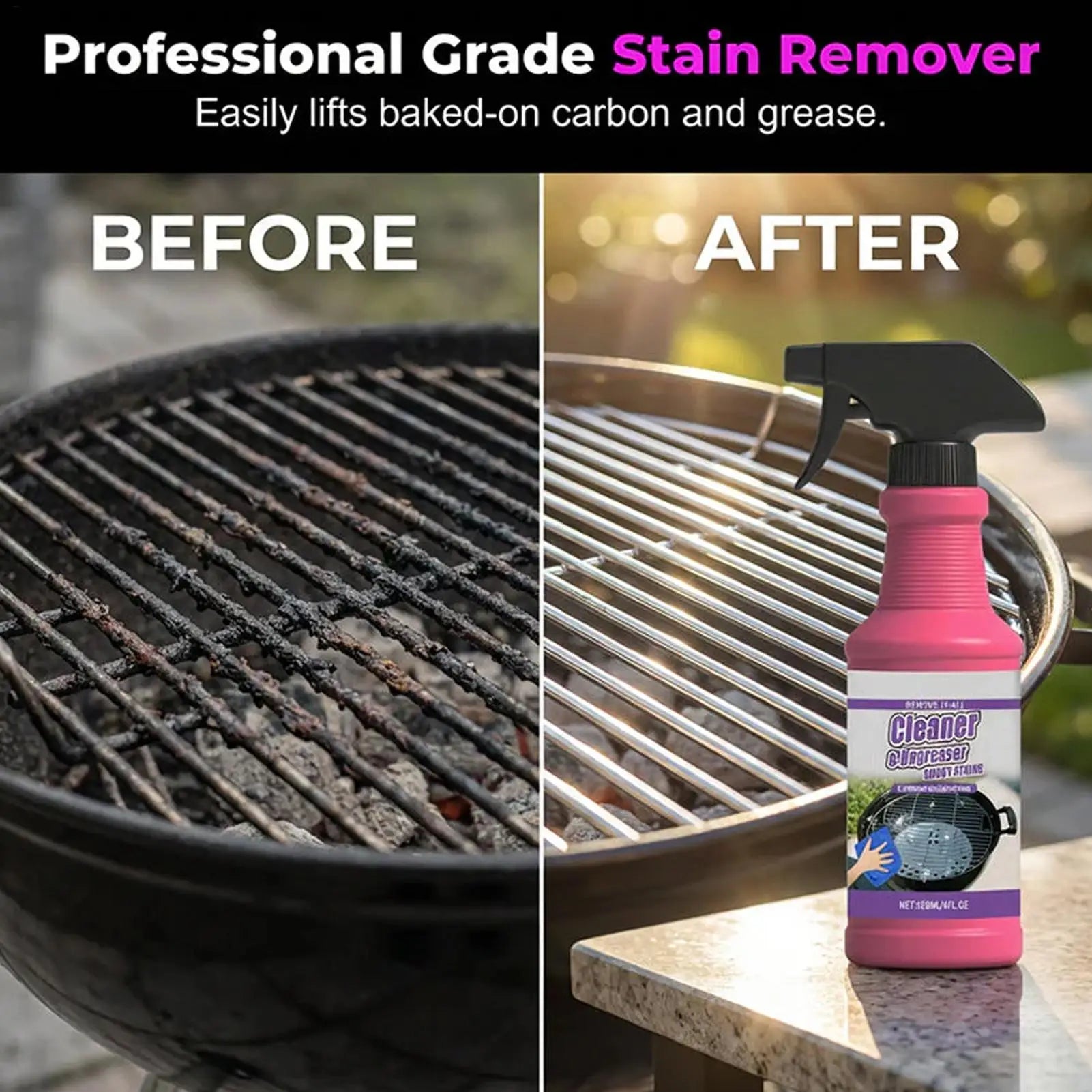 Grill Degreaser Cleaner Heavy Duty Kitchen Grease Remover Spray