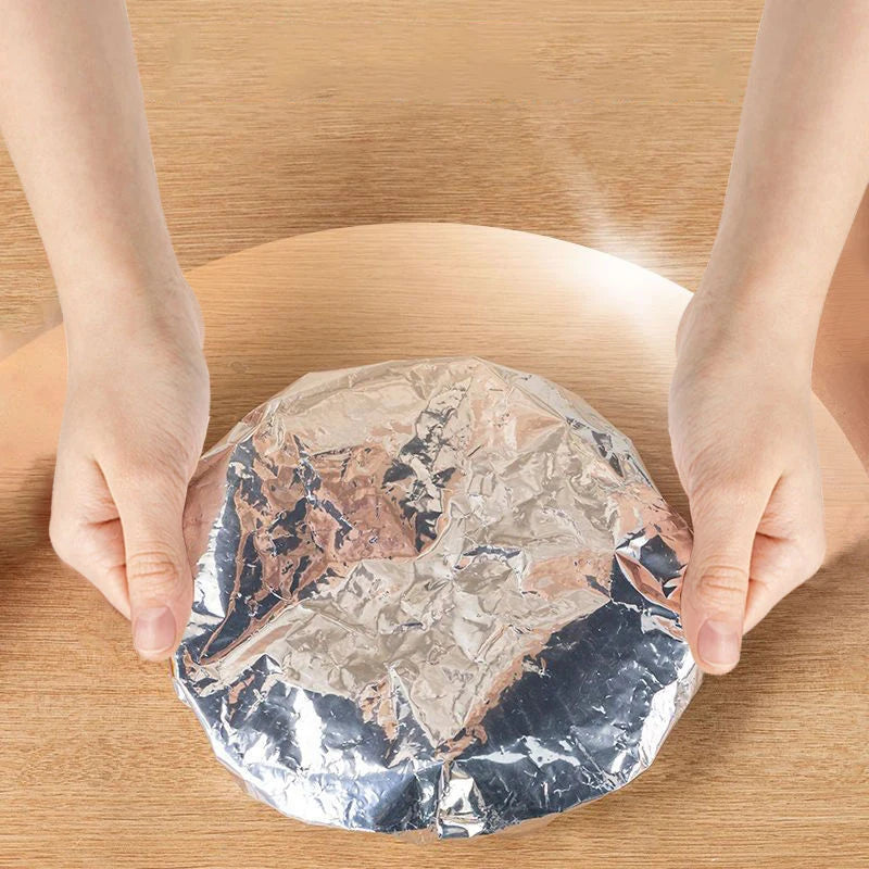 Reusable Aluminum Foil Food Cover Lids – 10 or 50 Pack Food Cover Lid Zpaxo