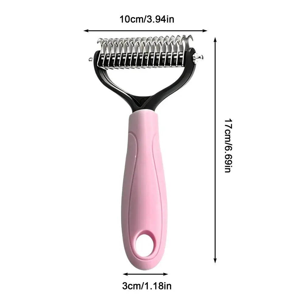 Pet Deshedding Brush – Dog & Cat Dematting Grooming Rake Pet Grooming Brush Zpaxo Pinks