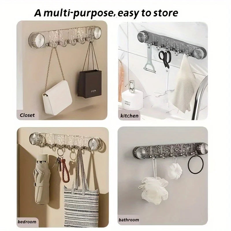 Easy-install Water Ripple Transparent Suction Cup Hooks No Drilling