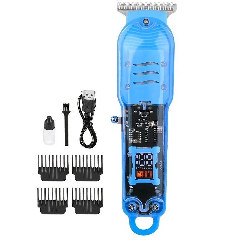 2026 Wireless Charging Hair Clipper Professional Scissors Electric Zpaxo Blue