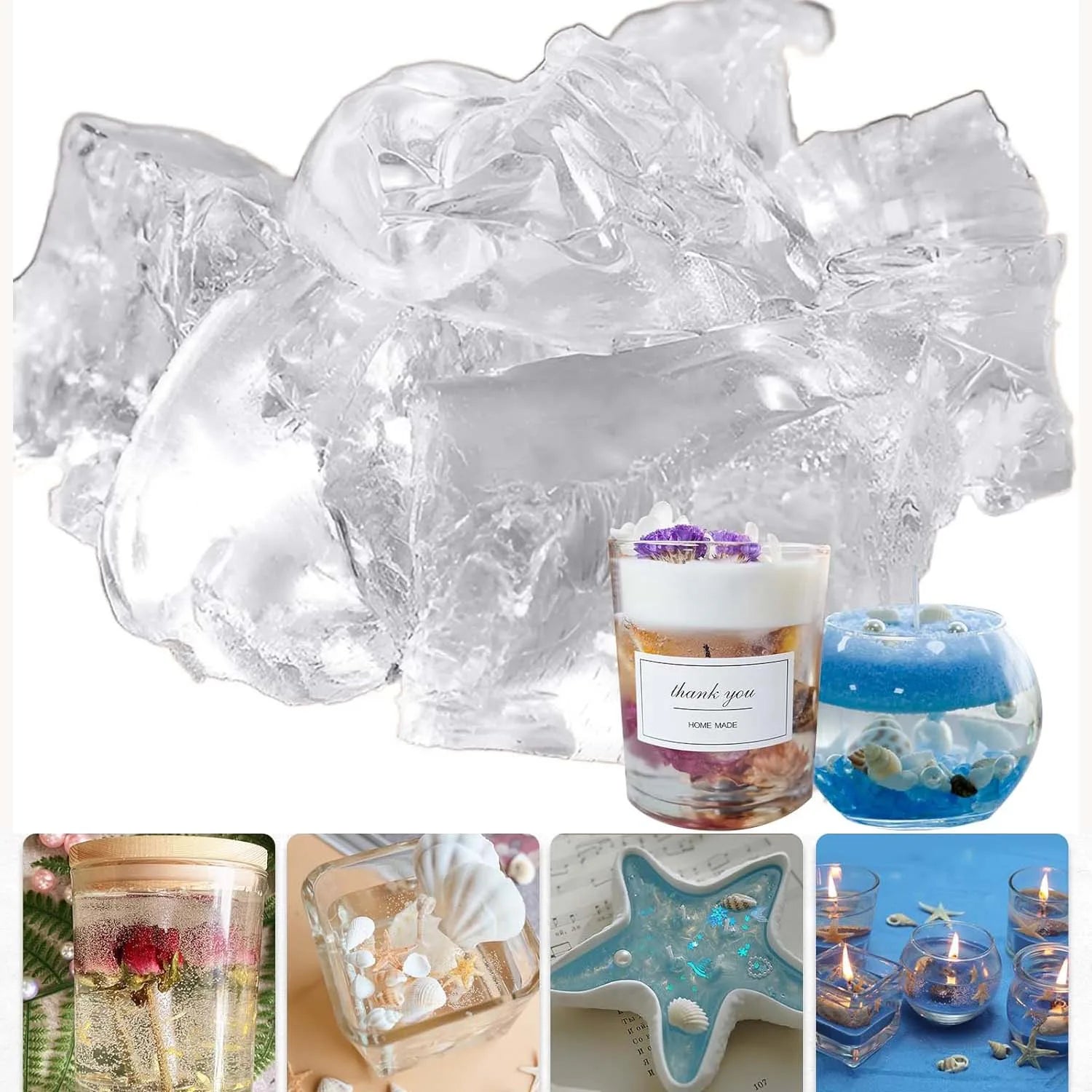 Transparent Jelly Gel Wax for DIY Crystal Candle Making Candle Making Wax Zpaxo