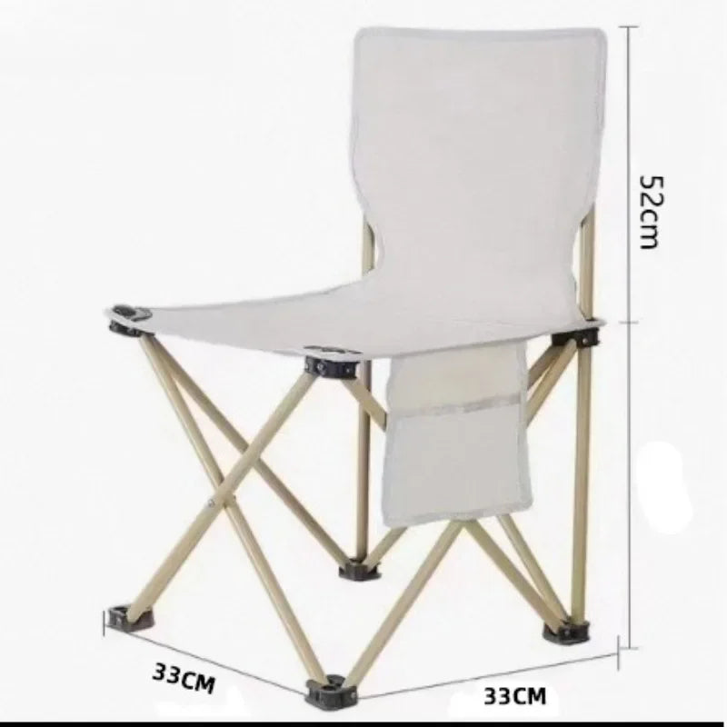 Outdoor Portable Camping Solid Simple Folding Chair Art Sketch Beach