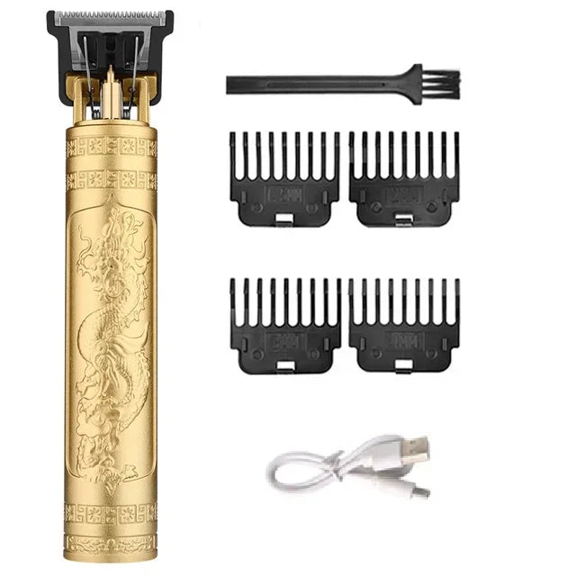 2026 Vintage Cordless Hair Clippers for Men Electric Beard Trimmer Shaver Zero Gapped Precision Cutting Grooming Kit/Accessories Zpaxo 060-GoldDragon