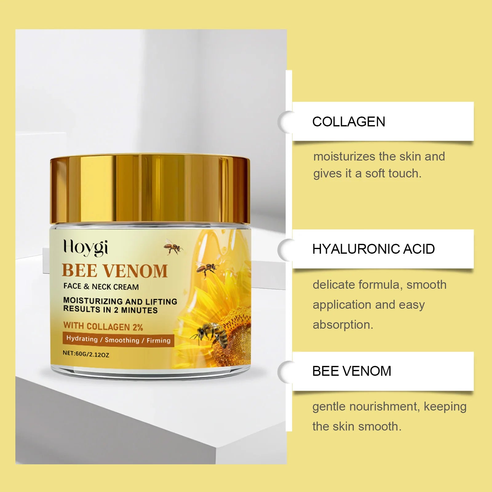 Hoygi Bee Venom Firming Cream – Anti-Aging Face & Neck Anti-Aging Face Cream Zpaxo