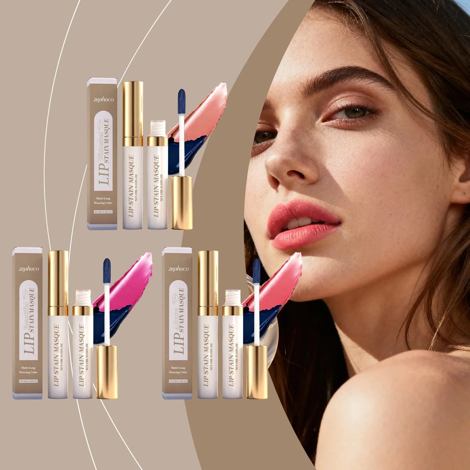 Silky Smooth Matte Peel Off Lip Gloss Moisturizing Plumping Natural Color Long Wear Volumizing Full Pout Lipstick Zpaxo