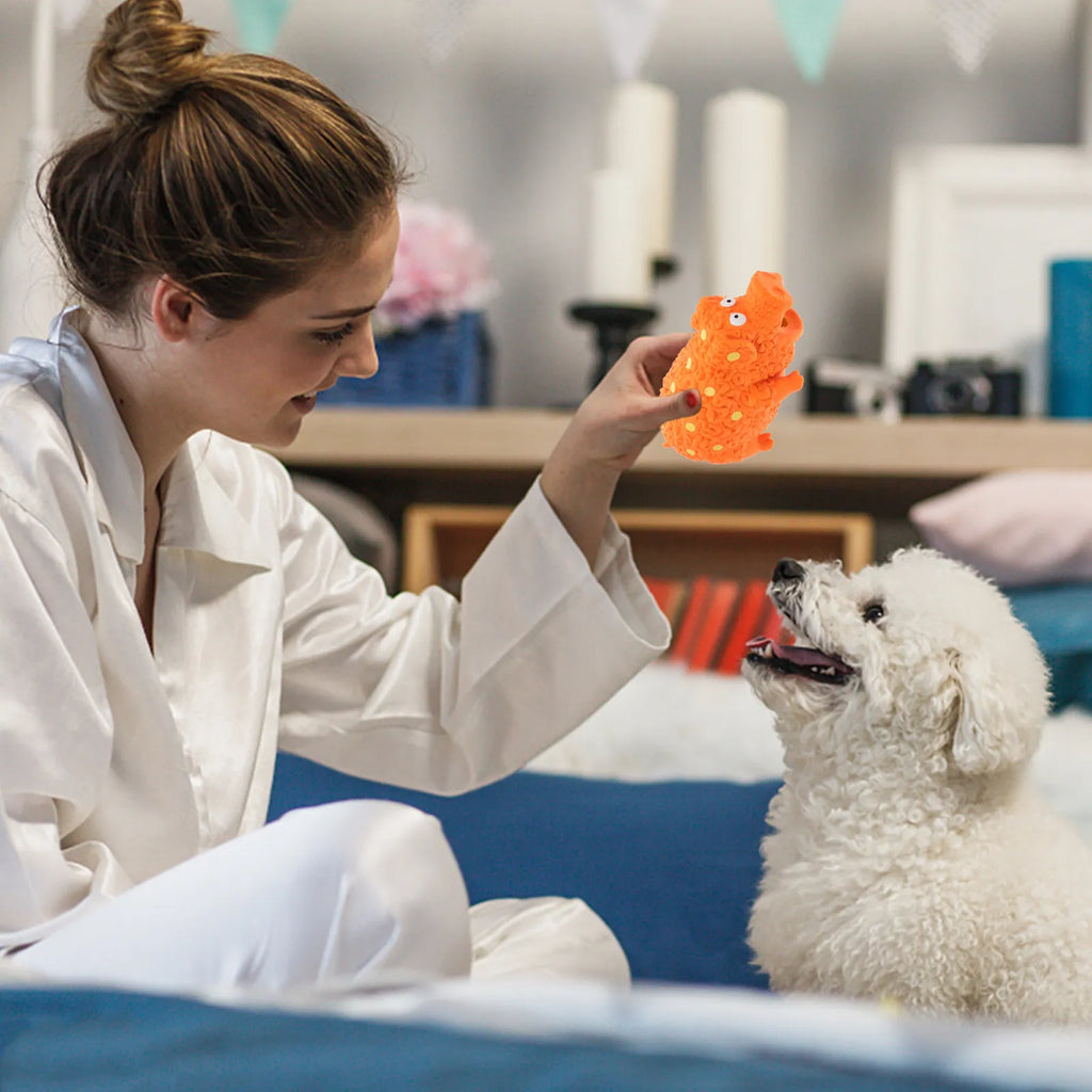 Dog Molar Squeaky Chewing Latex Interactive Plaything Puppy Chew Bite