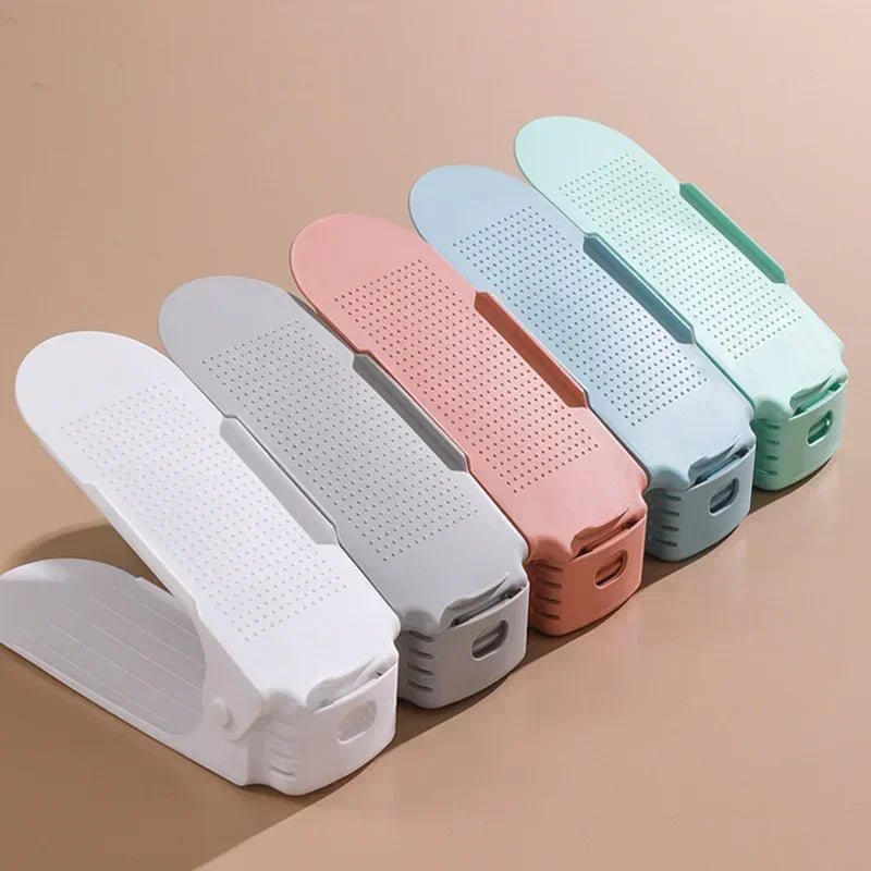 New 10Pcs Shoe Stacker Adjustable Shoe Slots Organizer Shoes Slots Space Saver Double Deck Rack Holder For Closet Organization Zpaxo