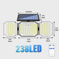 Solar Outdoor Lights Motion Sensor LED Safety Light Remote 3 Mode Zpaxo 238LED