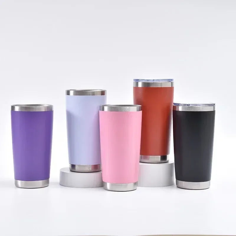 20oz High Color Double Layer Stainless Steel Insulated Cup Car Cup Ice Cream Cup Beer Cup Outdoor Portable Water Cup Zpaxo