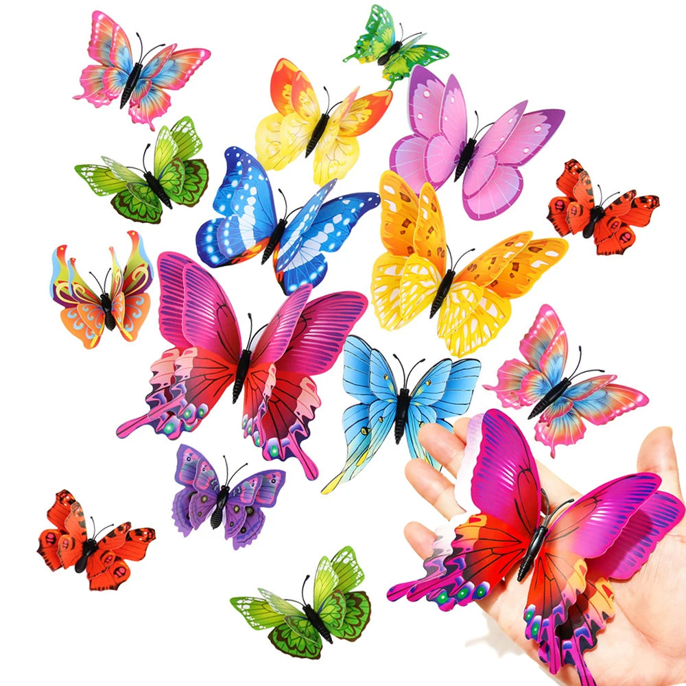 3D Butterfly Wall Stickers & Fridge Magnets – 12/24pcs