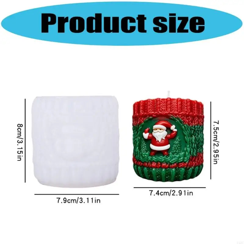 Christmas Embossed Cylinder Silicone Mold Baking Tool Candle Soap