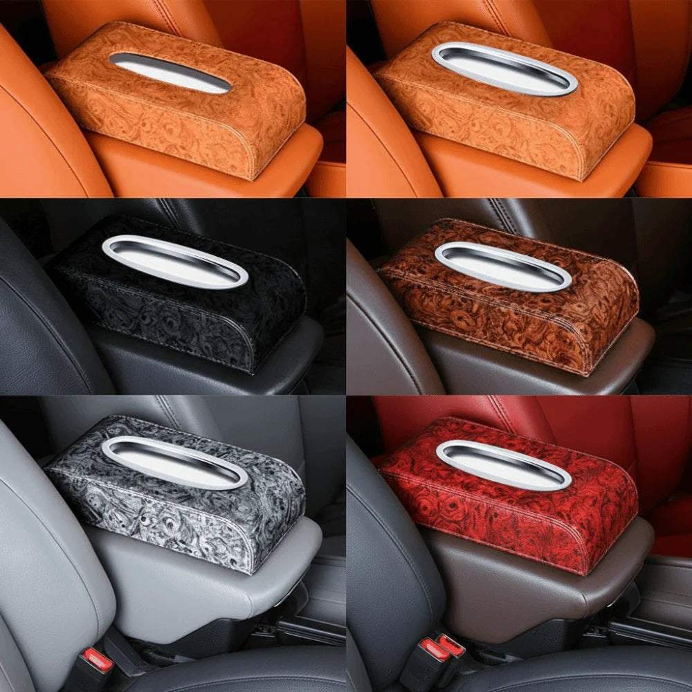 Glossy Wood Grain Car Center Armrest Box Curved Design High-end Paper Zpaxo
