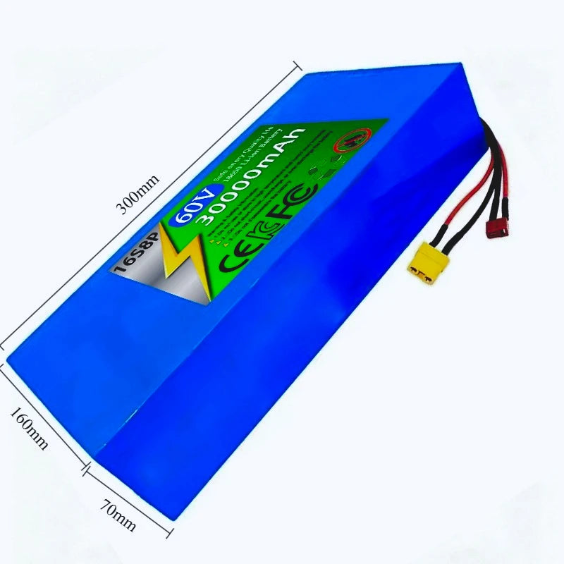 16S8P Brand New 60V 30Ah 18650 Lithium Battery Pack 500-2000W High Power Built-in BMS Scooter Motorcycle Rechargeable Battery Zpaxo