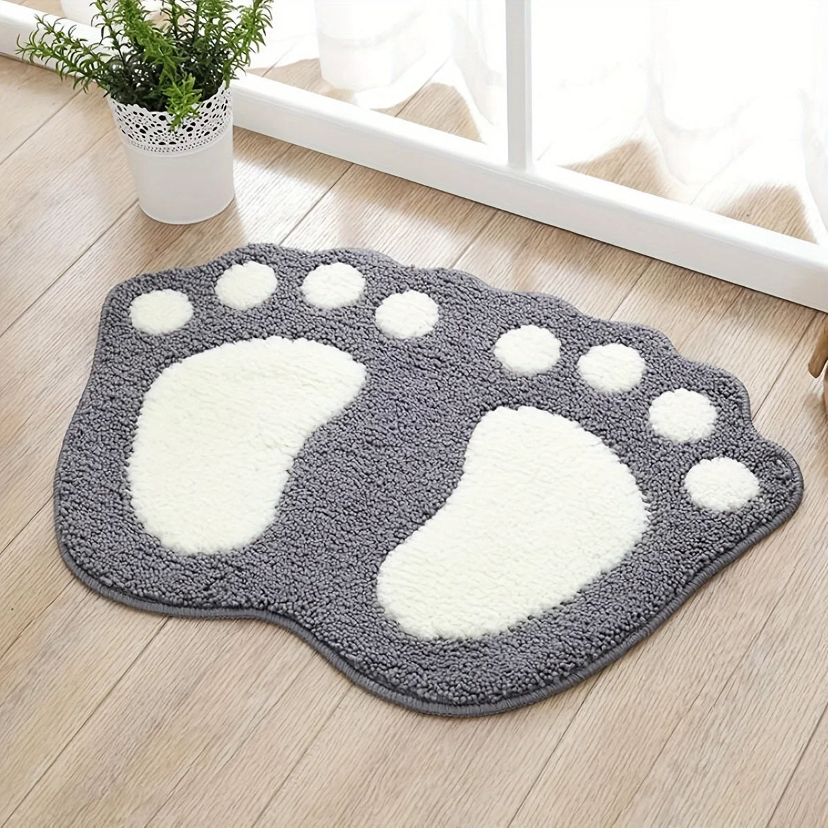 1 Bath Mat Anti Slip Absorbent Ultra-fine Fiber Soft Comfortable Zpaxo GRAY-40x60cm