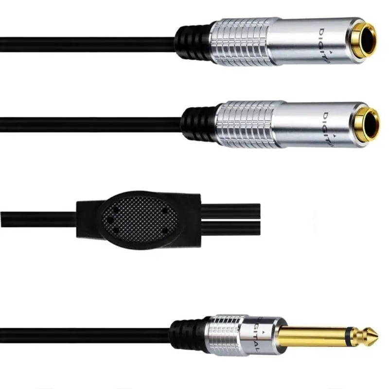 652F Male Plug Stereo Double Female Connector Y Splitter Zpaxo