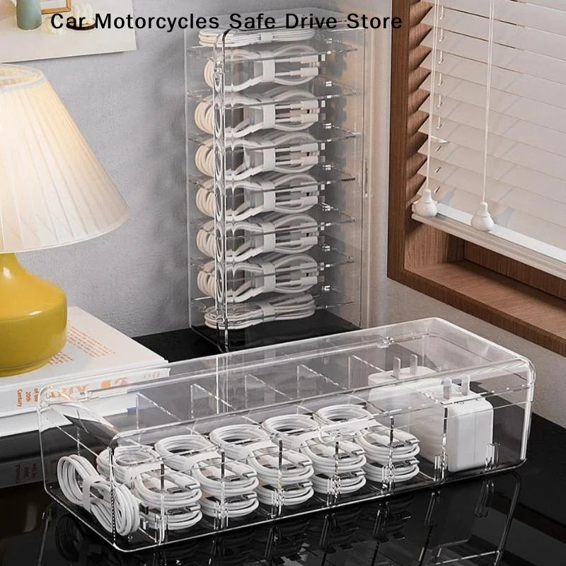 ACable Organizer Box Wire Ties Plastic Cord Storage Lid Electronics