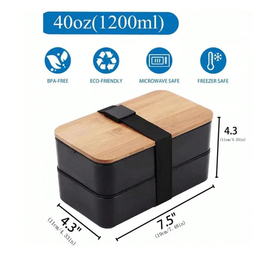 Lunch Box Meal Container Cutlery Microwave Safe Features Stackable Zpaxo