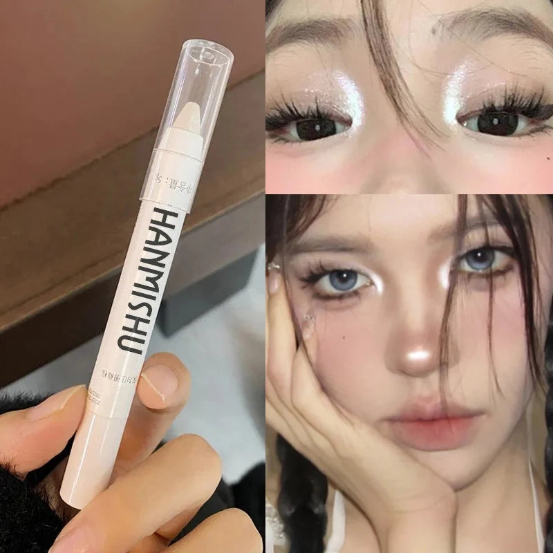 Shimmering Highlight Stick Pearlescent Matte Eyeshadow Glitter White Zpaxo
