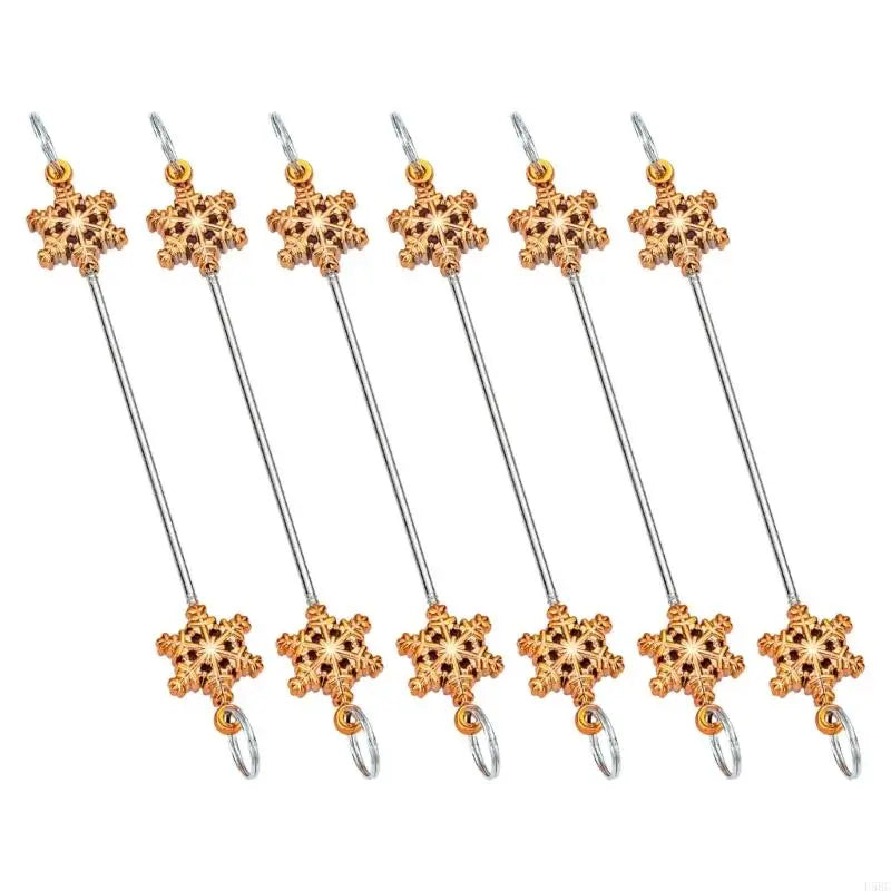 6 Metal Snowflake Ornament DIY Bead Crafts Christmas Tree Holiday Zpaxo rose gold China Mainland