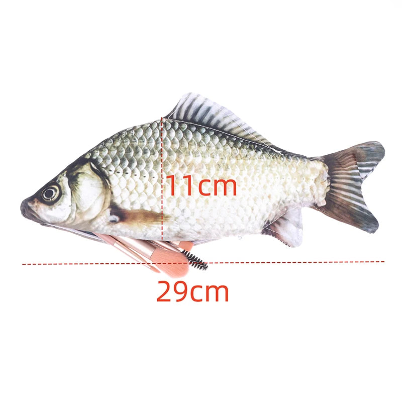 Realistic Crucian Carp Pencil Case Funny Fish-shaped Pen Holder Zpaxo