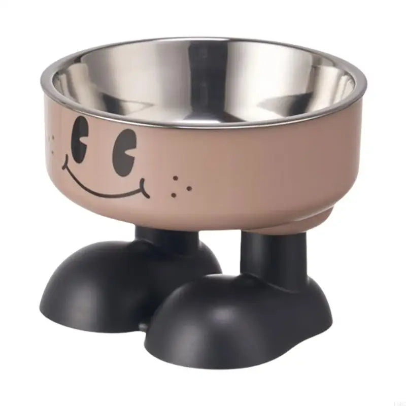 Modern Leg Pet Bowl Enhancing Neck Comfortable Stainless Steel Large