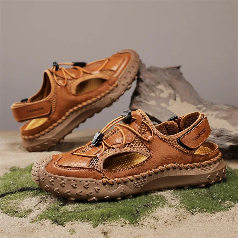 Summer Men Sandals Leather Mens Casual Shoes Outdoor Beach Roman Zpaxo 8215 48
