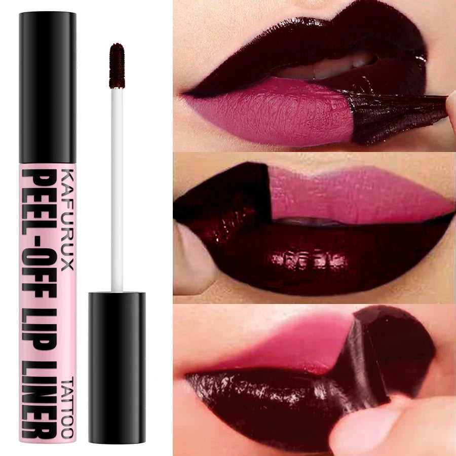Waterproof Lip Liner Peel Off Lipgloss Long Lasting Matte Tint Pink