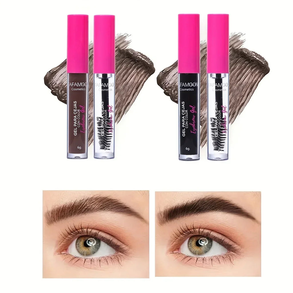 Waterproof Tinted Brow Gel Kit, Rich Auburn & Clear Setting Brow Glue, Fast Sculpt Long-Lasting Eye Makeup Zpaxo