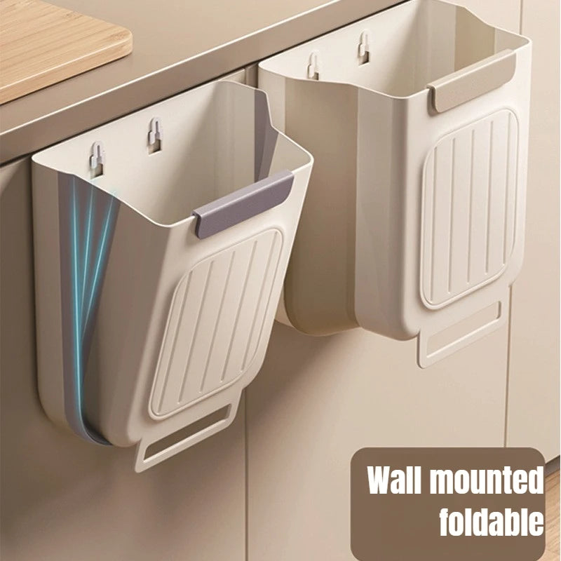 Foldable Hanging Trash Bin Kitchen Thick Large Mouth Multi Functional
