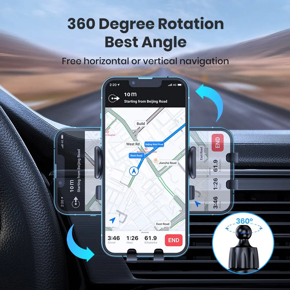 Gravity Phone Holder Car Mobile Mount Stand Air Vent Hook Clip Zpaxo