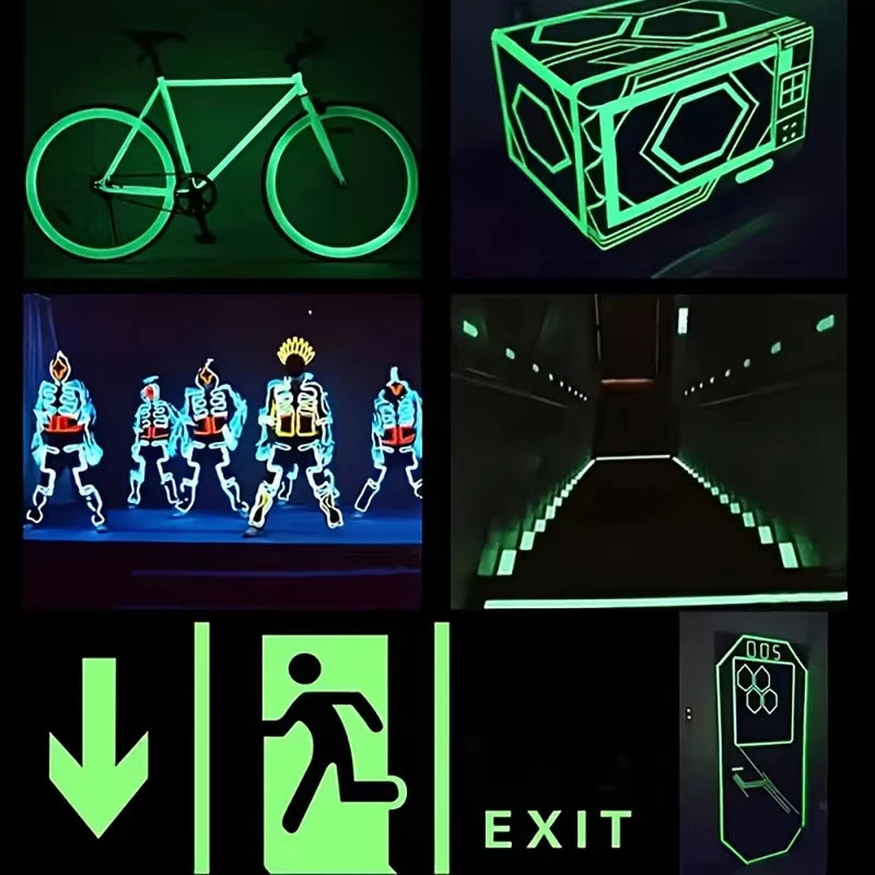 Green Glow Dark Tape Self Adhesive Luminous Fluorescent Sticker Wall