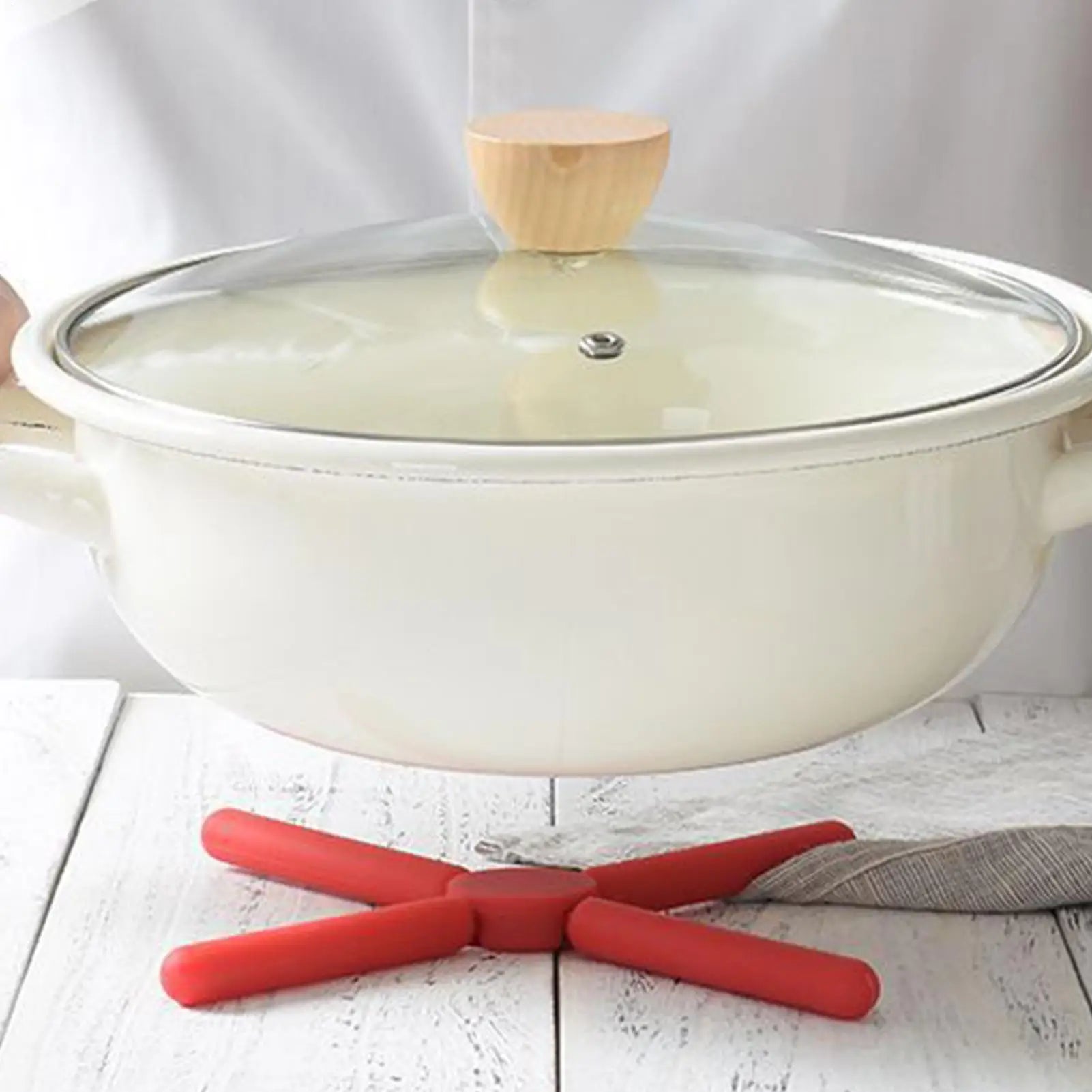 Silicone Trivet Heat-resistant Cross Pan Holder Folding Pot Kitchen